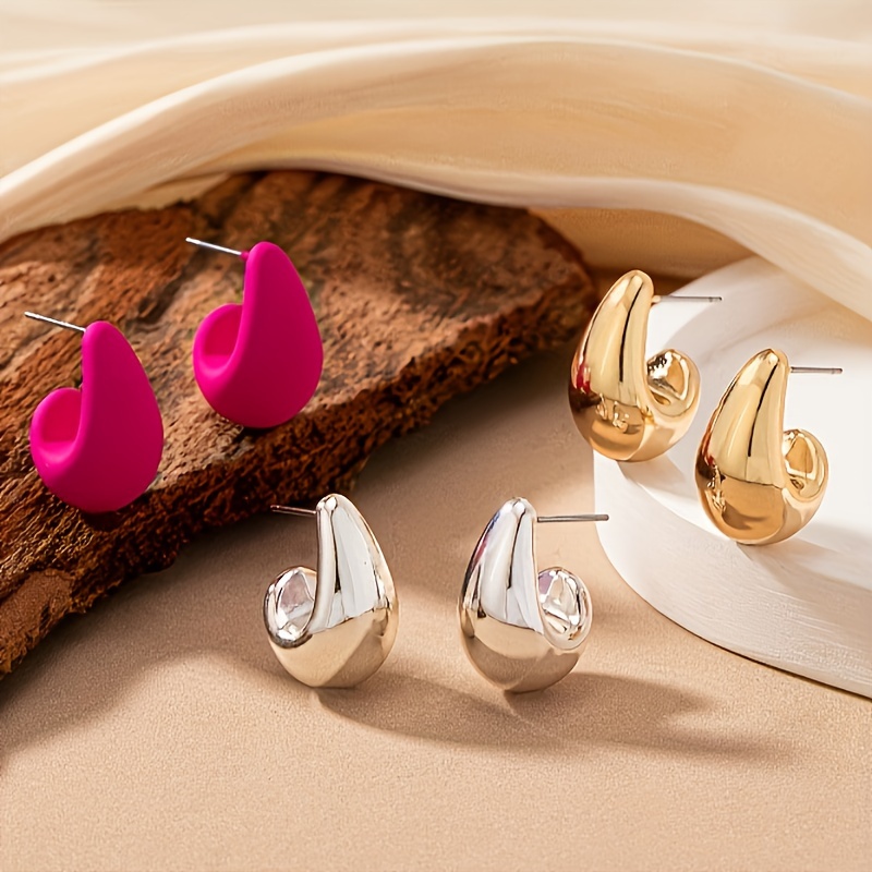 Stylish Teardrop Stud Earrings for Versatile Party Look